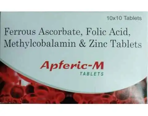 Awadh Pharma's Ferrous Ascorbate, Folic Acid, Methylcobalamin, and Zinc tablets, essential supplements for iron and vitamin support.